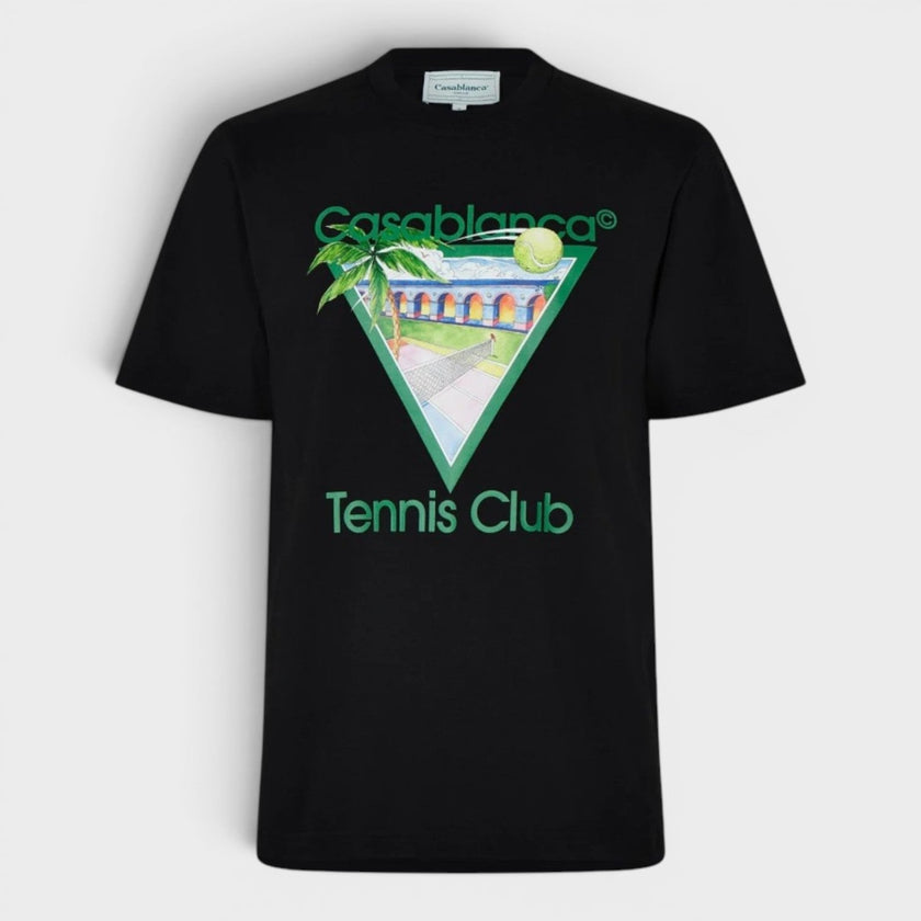 Tennis Club Icon Printed T-Shirt Black