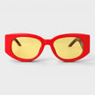 Oval Wave Sunglasses Red Canary