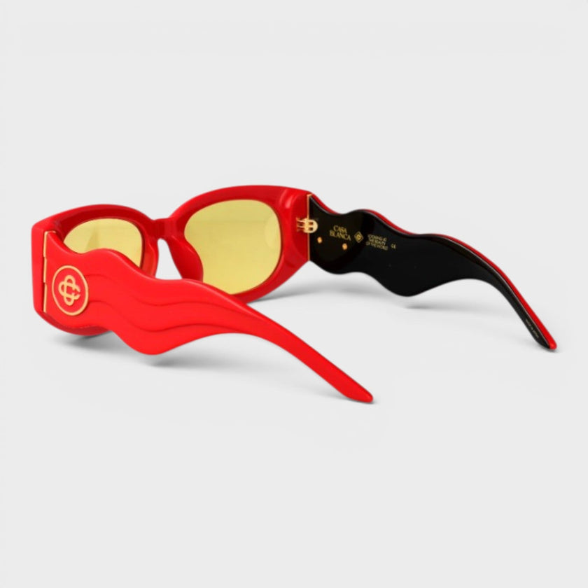 Oval Wave Sunglasses Red Canary