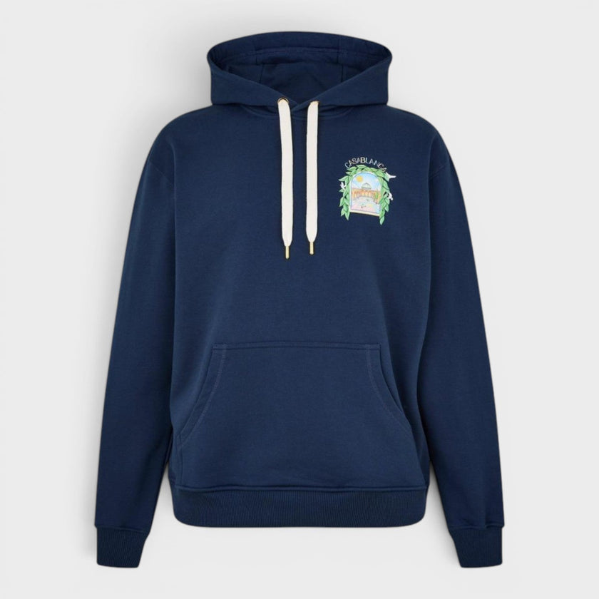 L'Arch De Tennis Printed Hoodie Navy