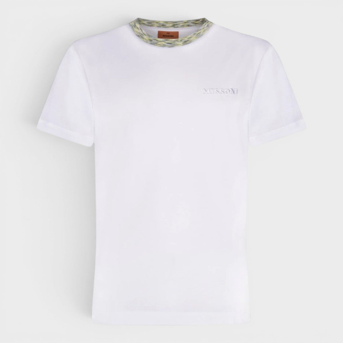 Contrast Neckline Detail T-Shirt White