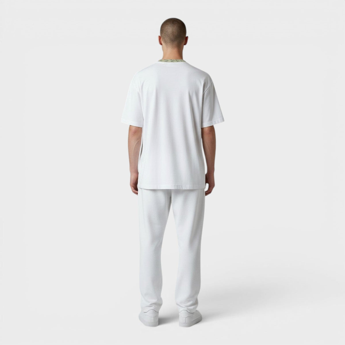Contrast Neckline Detail T-Shirt White