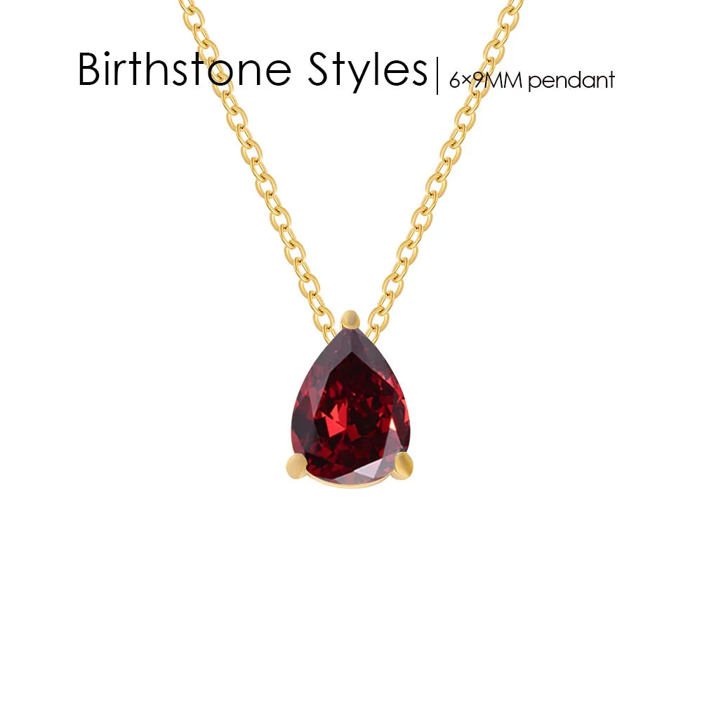Teardrop Birthstone Necklace