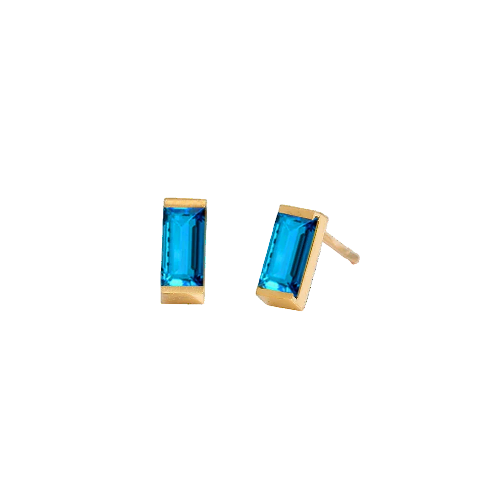 Rectangle Birthstone Earrings