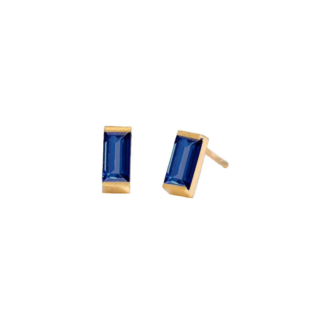 Rectangle Birthstone Earrings