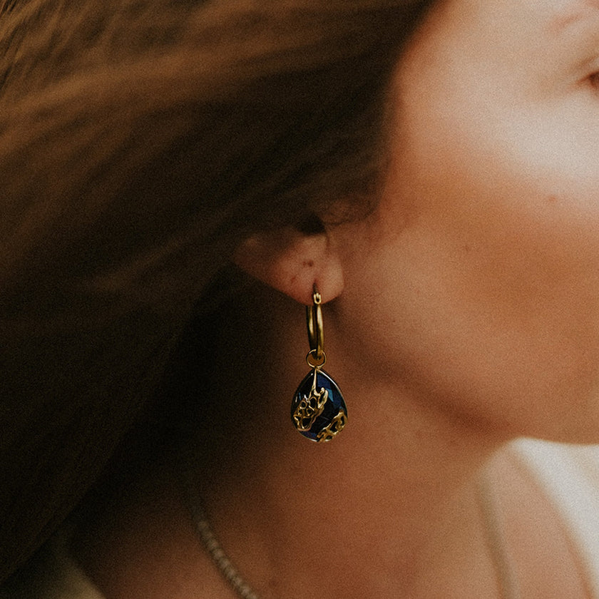 Siren’s Sorrow Teardrop Gold Earrings