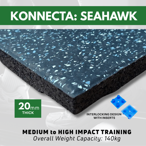 20mm Seahawk Fleck Gummi-Fitnessfliese