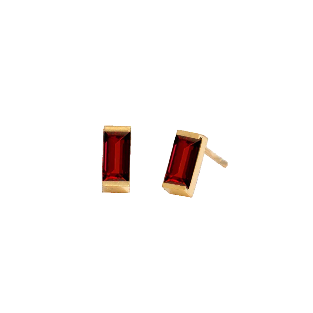 Rectangle Birthstone Earrings