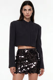 Black Sequin Mini Skirt