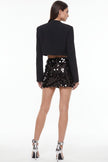 Black Sequin Mini Skirt