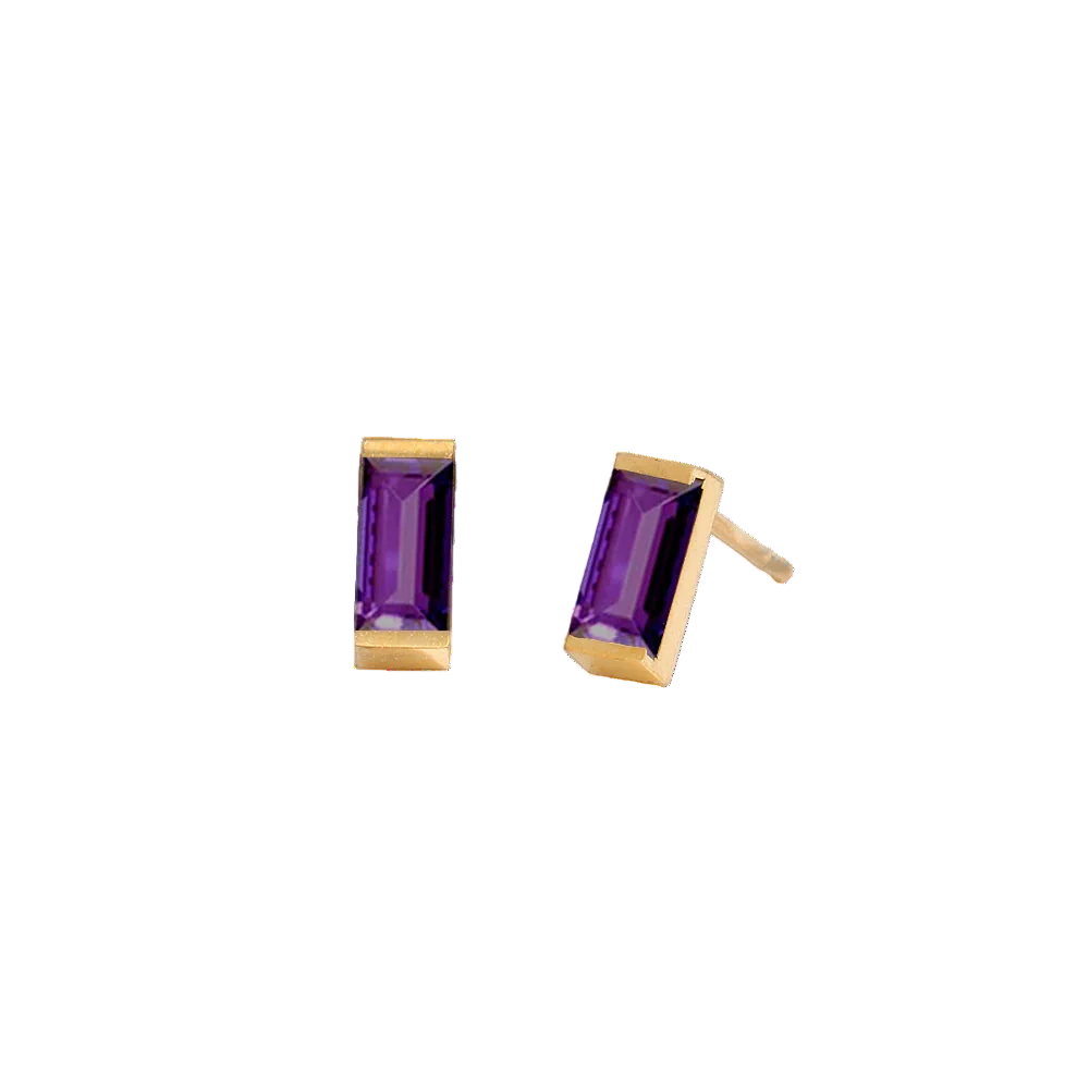 Rectangle Birthstone Earrings