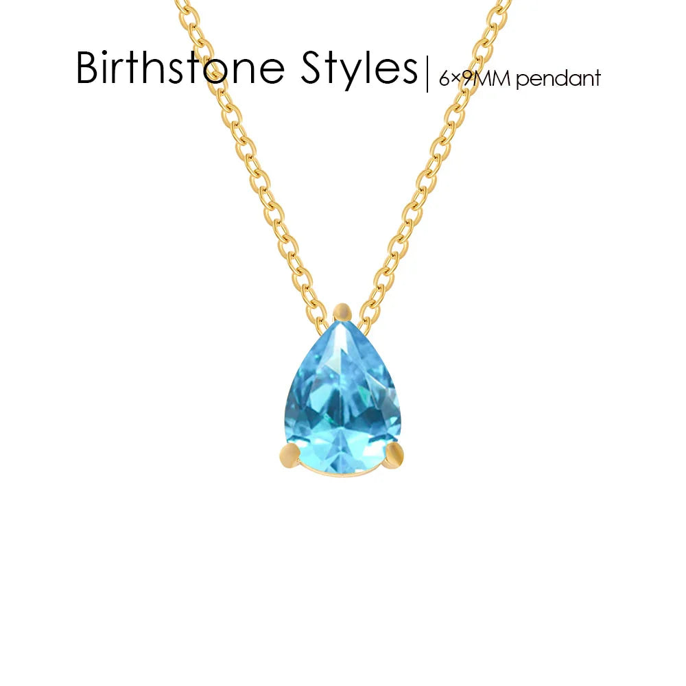 Teardrop Birthstone Necklace