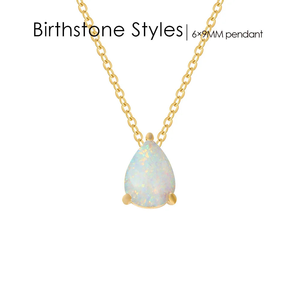 Teardrop Birthstone Necklace