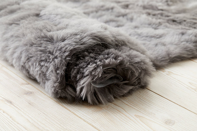 Stone Grey Shearling Yin Yoga Mat - find calm in the stillness. Free next day UK shipping and Luxury Ribboned Gift Box