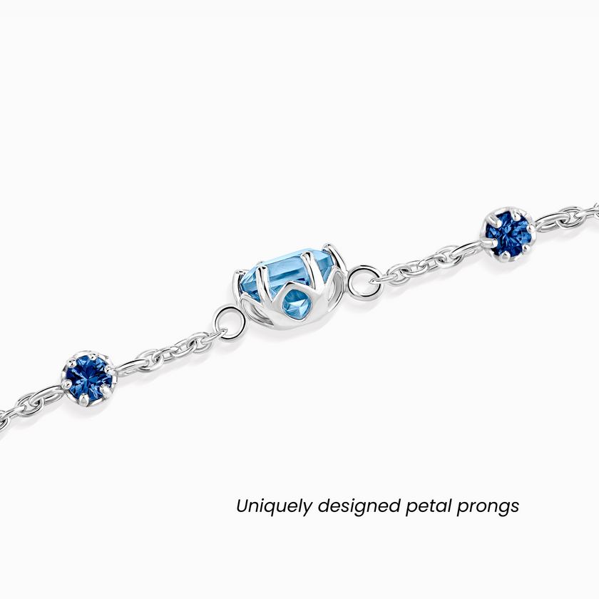 Schmuckset aus blauem Saphir und blauem Topas in Sterlingsilber