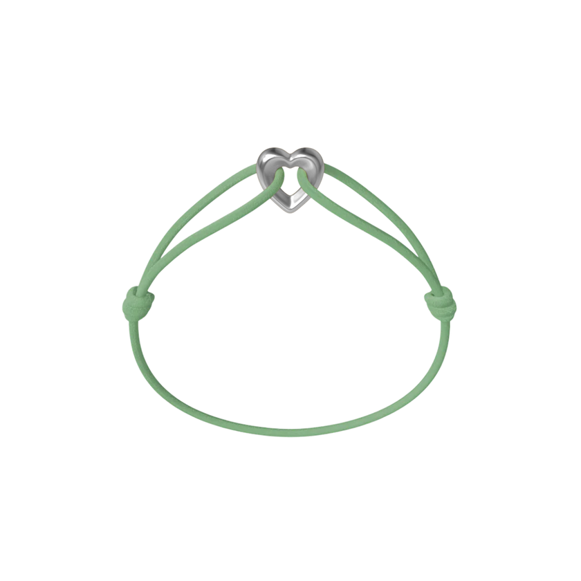 Silver Heart Cord Bracelet