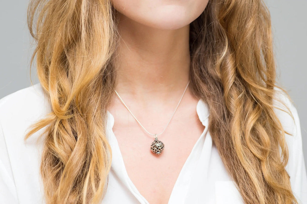 Silver Filigree Locket Necklace