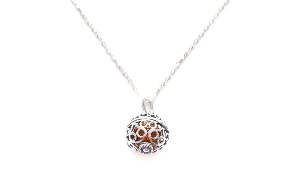 Silver Filigree Locket Necklace