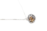 Collier médaillon en filigrane argenté