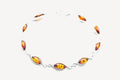 Silver Wave Amber Link Bracelet