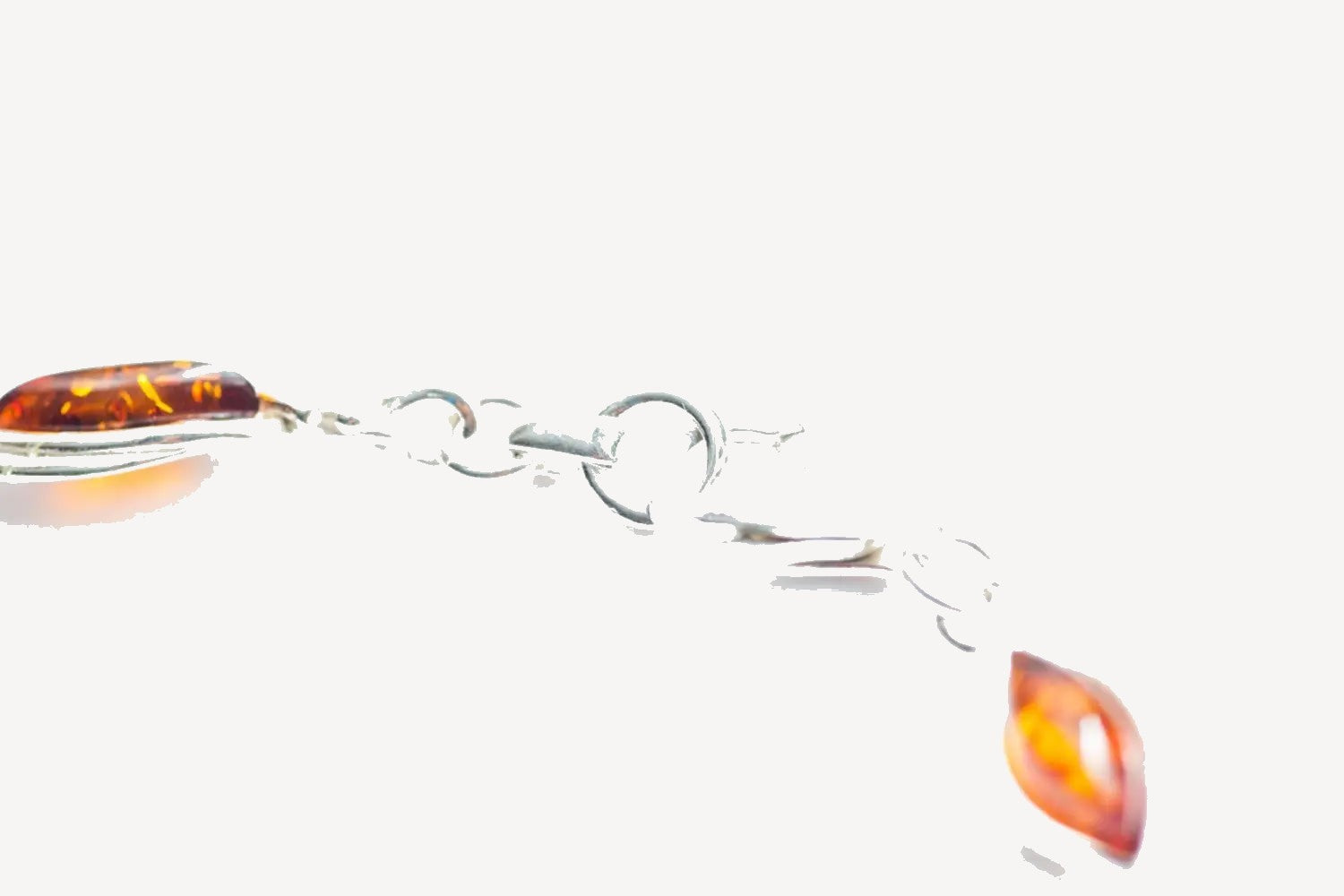 Silver Wave Amber Link Bracelet