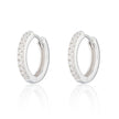 Large Huggie Earrings with Clear Stones