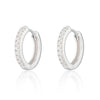 Large Huggie Earrings with Clear Stones