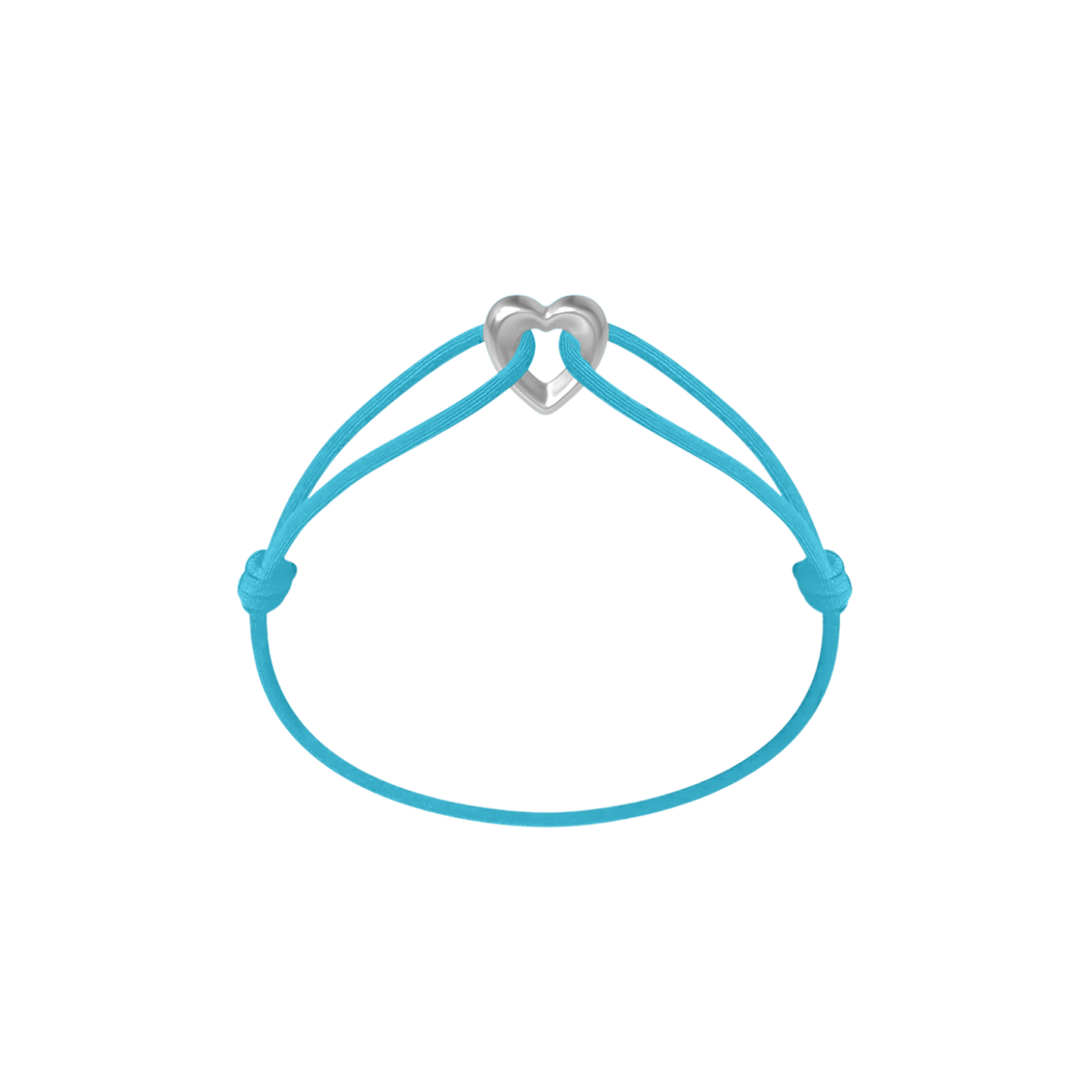 Silver Heart Cord Bracelet