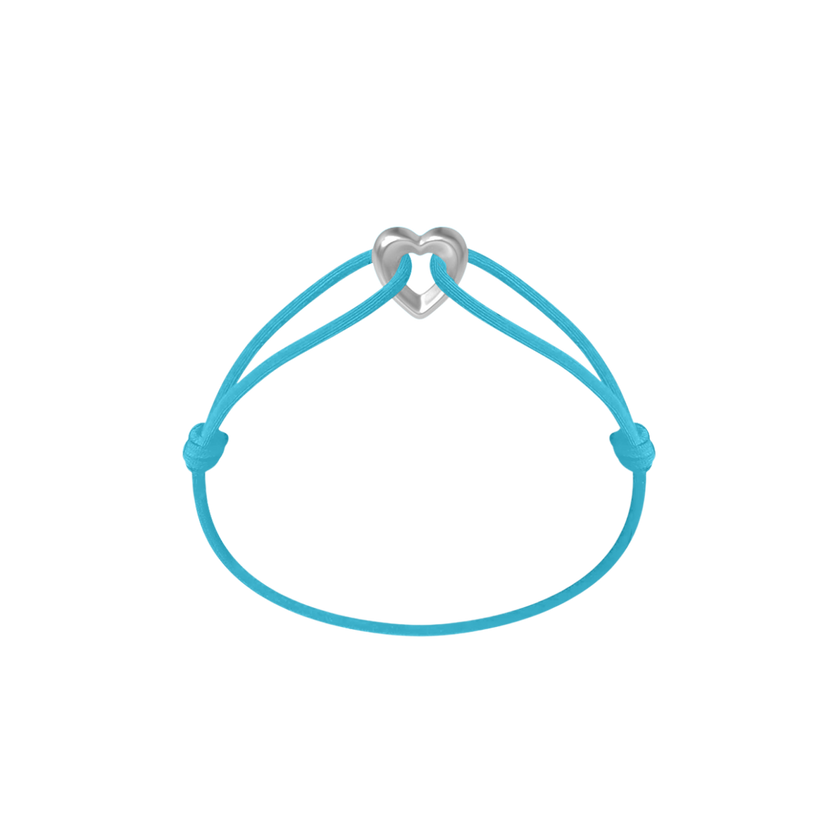 Silver Heart Cord Bracelet