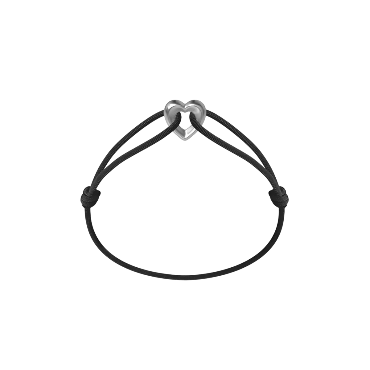 Silver Heart Cord Bracelet