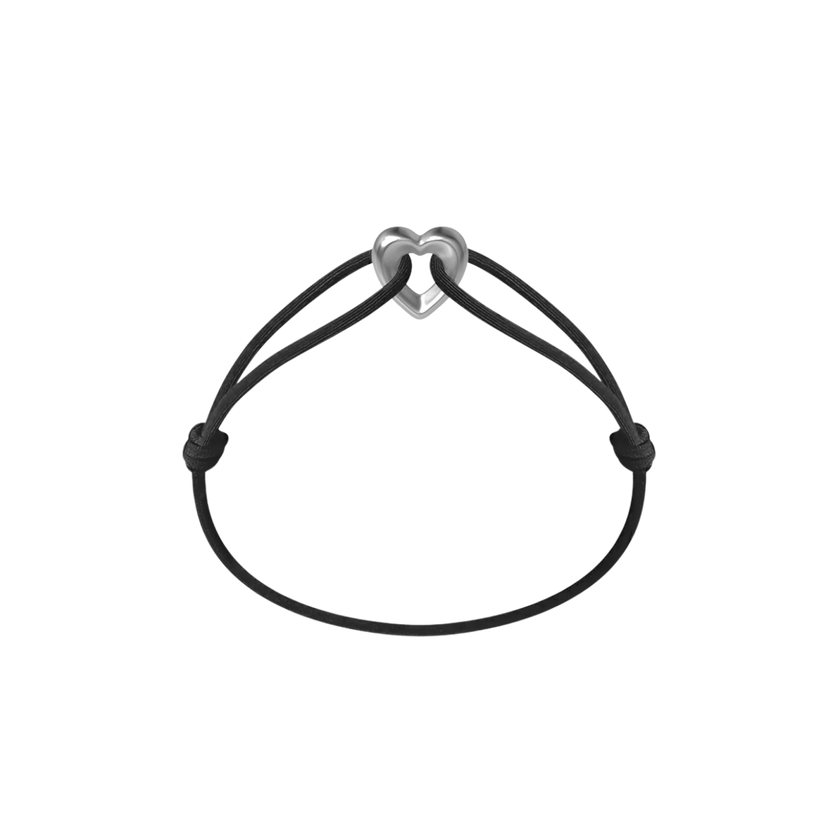 Silver Heart Cord Bracelet