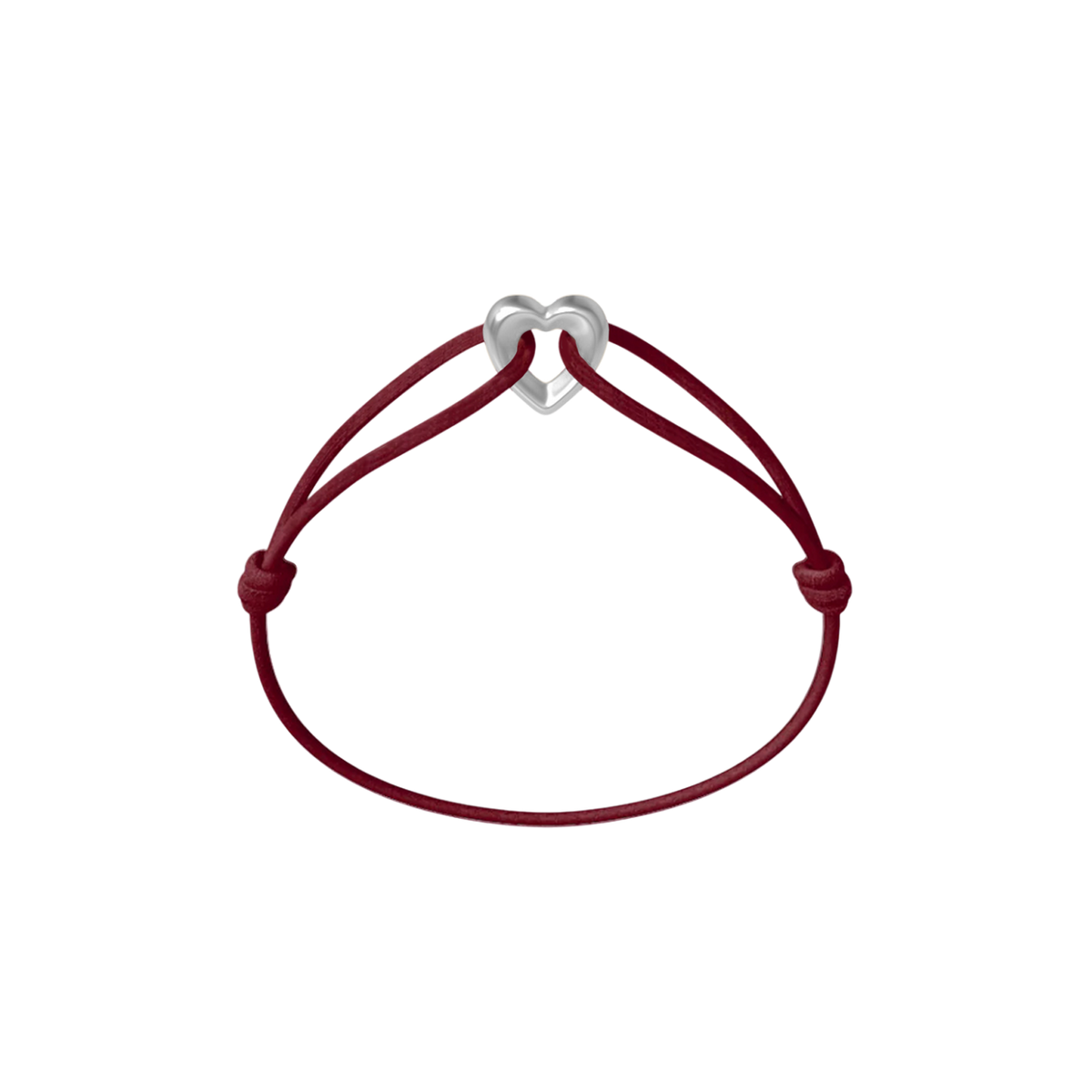 Silver Heart Cord Bracelet