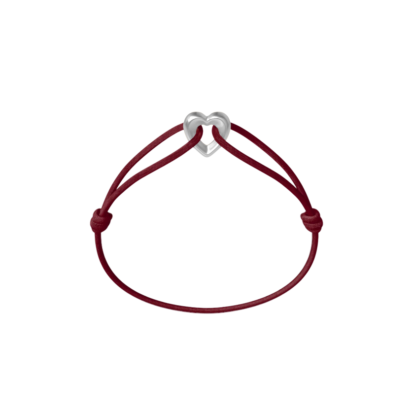 Silver Heart Cord Bracelet