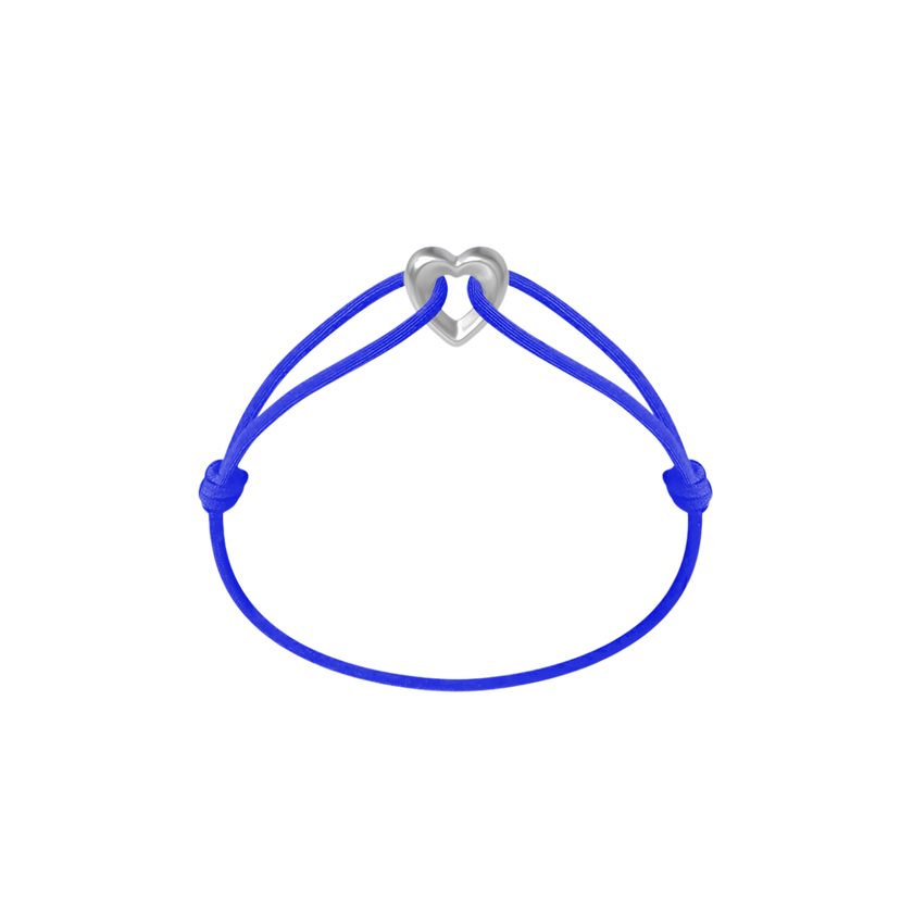 Silver Heart Cord Bracelet