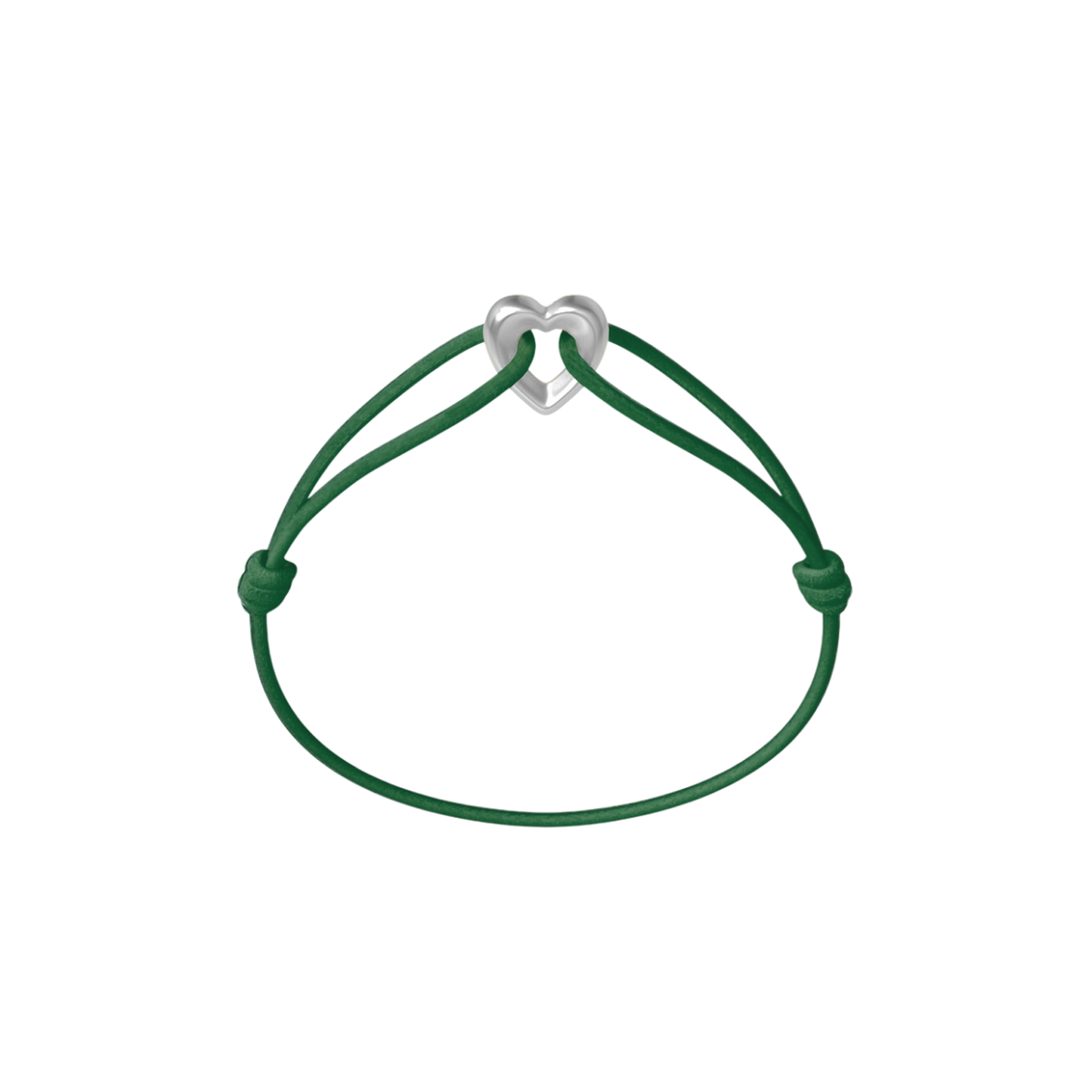 Silver Heart Cord Bracelet