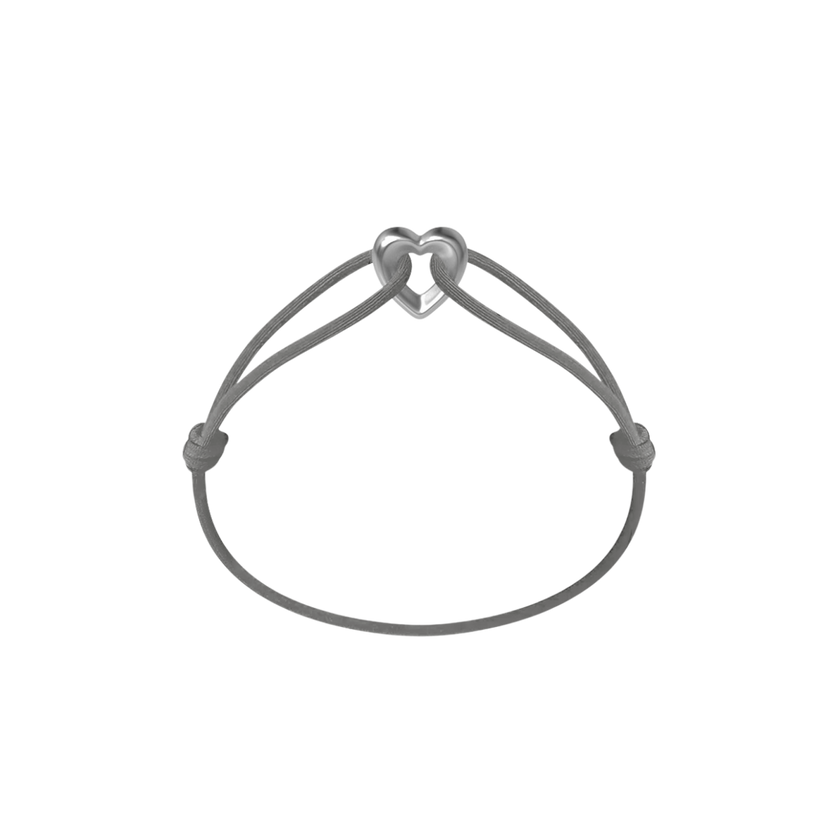 Silver Heart Cord Bracelet