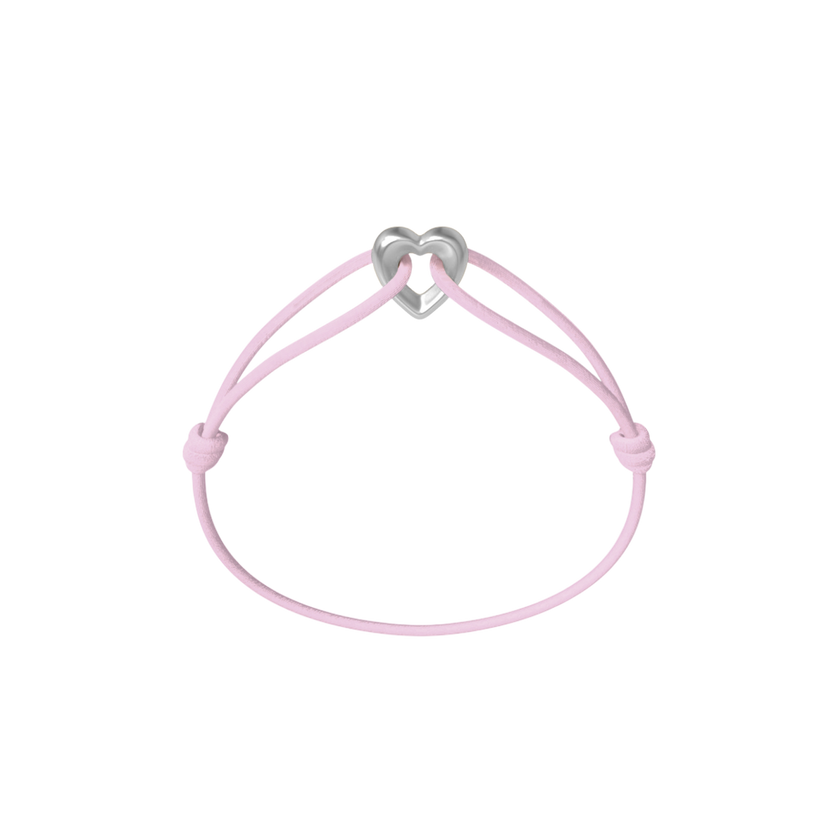 Silver Heart Cord Bracelet