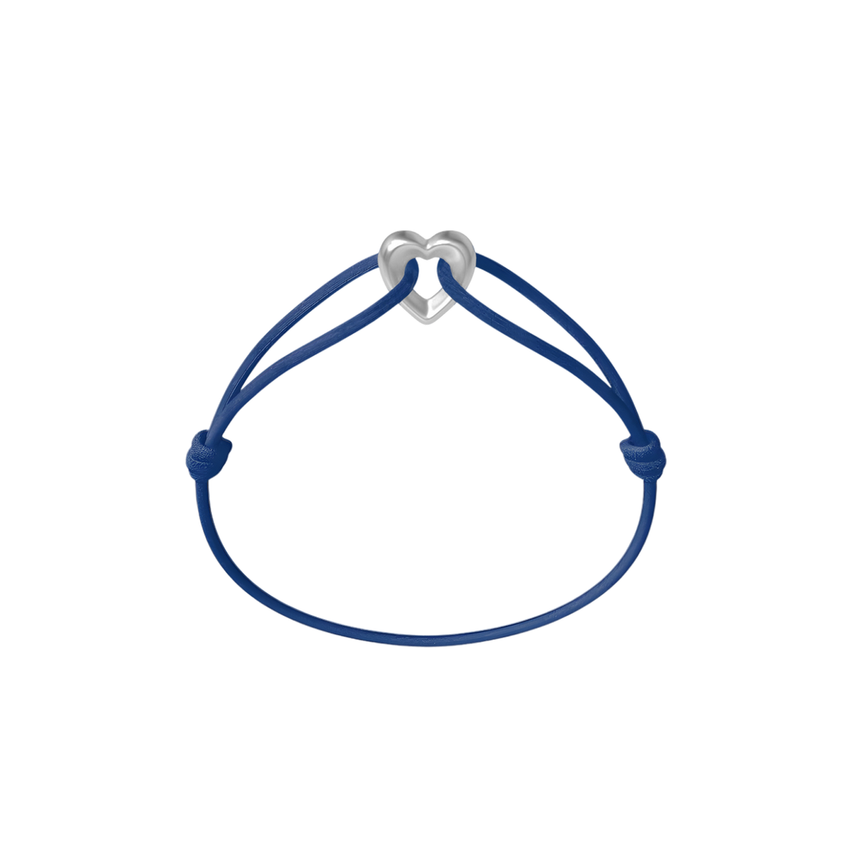 Silver Heart Cord Bracelet