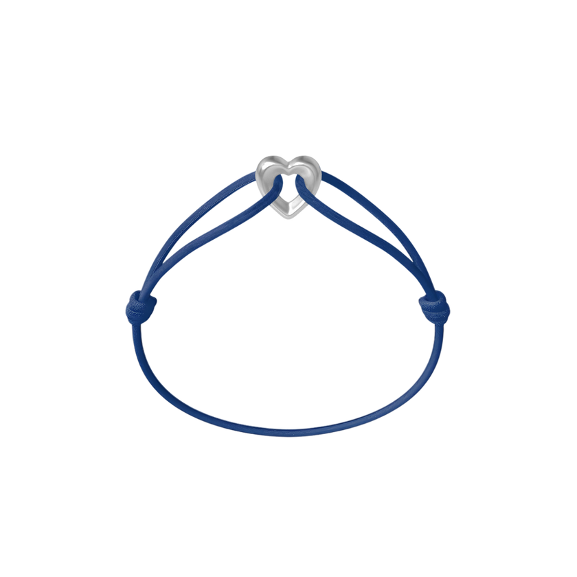 Silver Heart Cord Bracelet