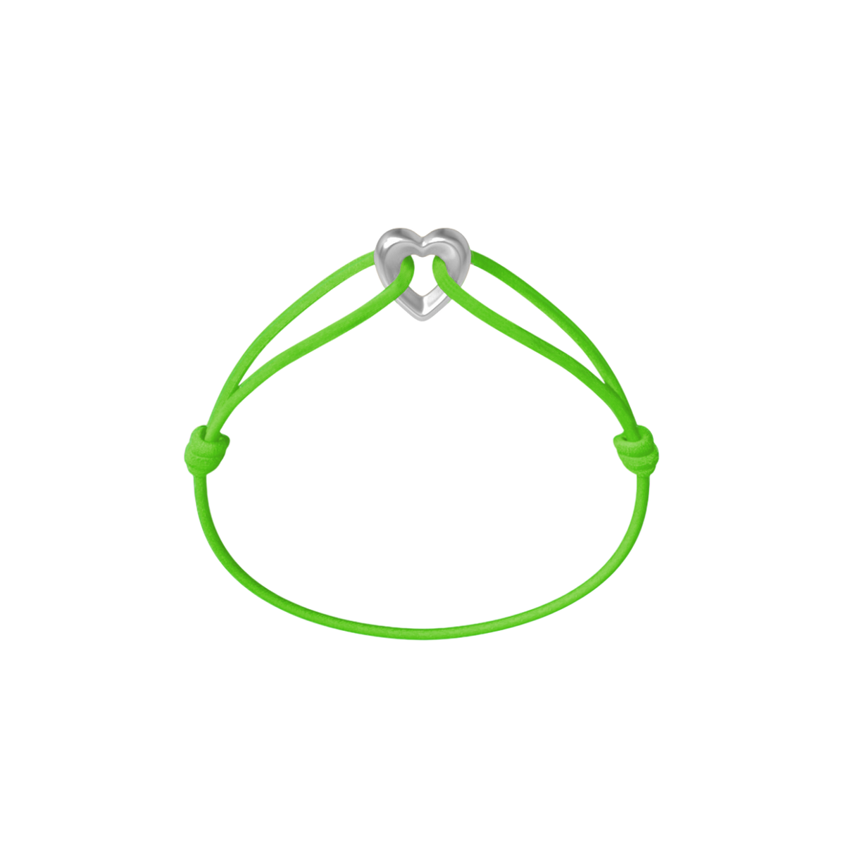 Silver Heart Cord Bracelet