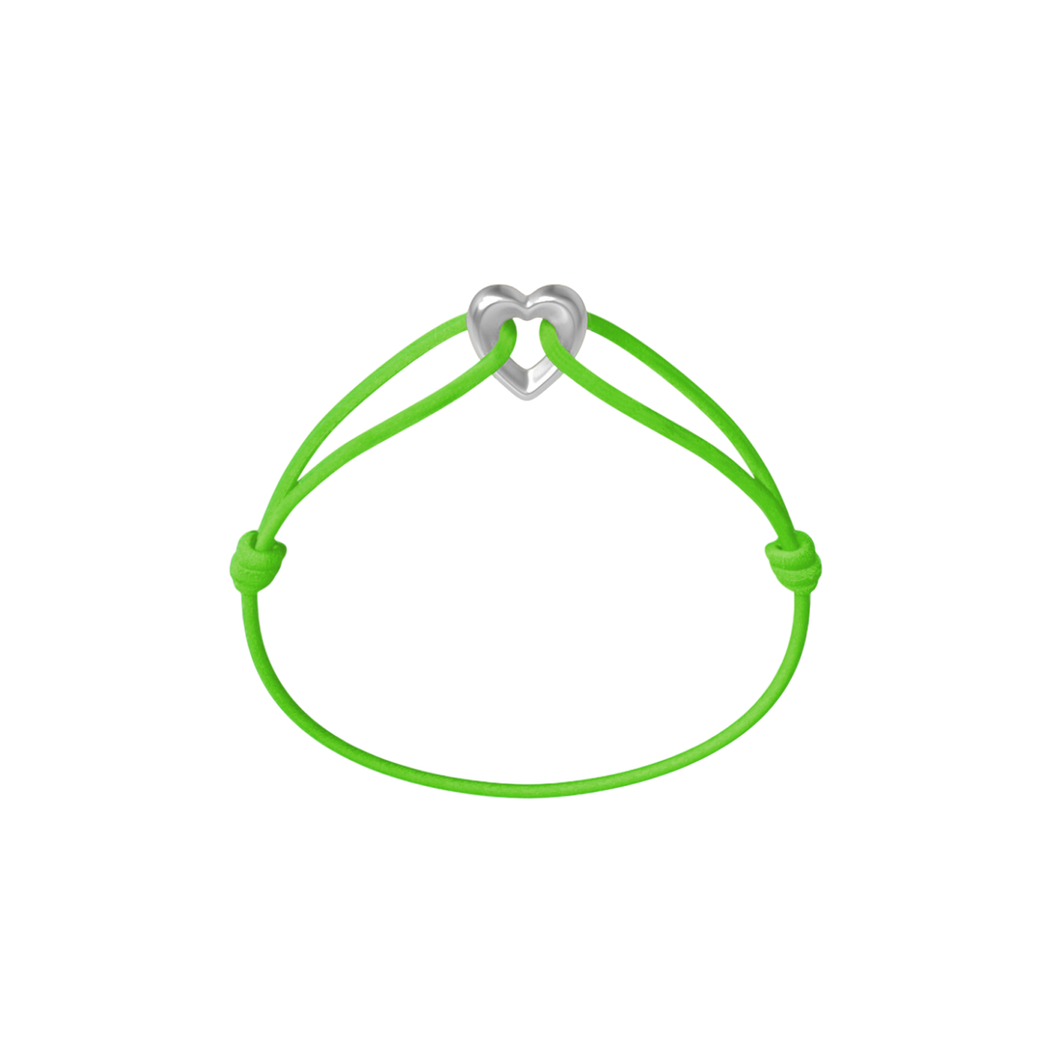 Silver Heart Cord Bracelet