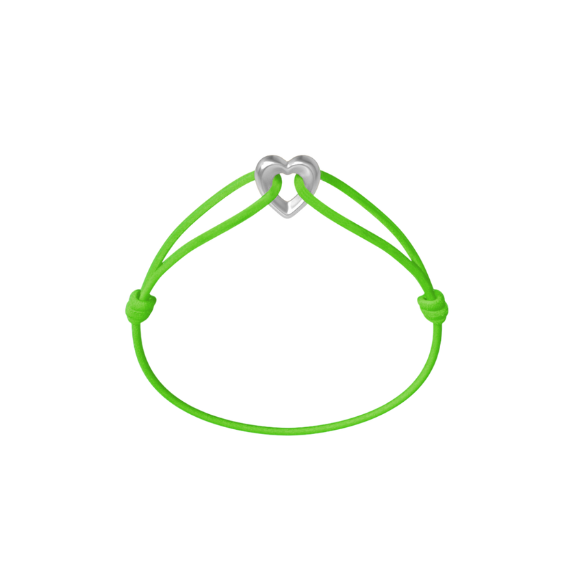 Silver Heart Cord Bracelet