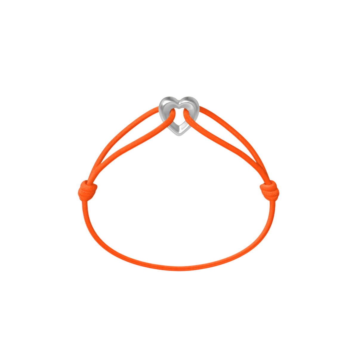 Silver Heart Cord Bracelet