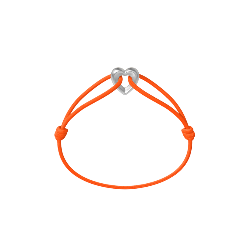 Silver Heart Cord Bracelet