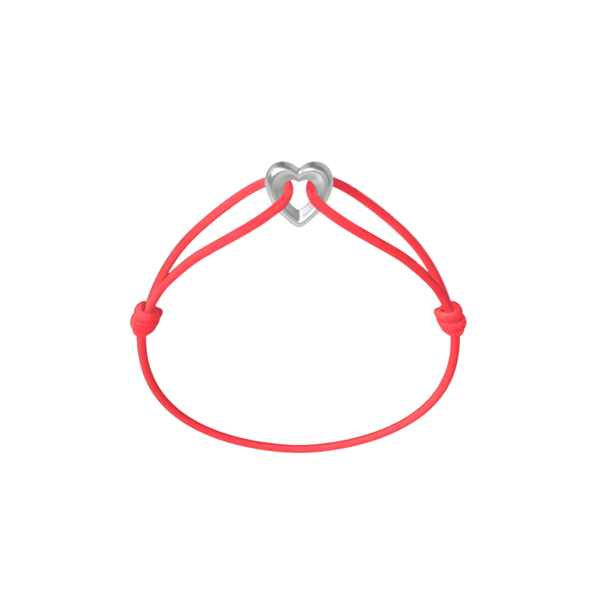 Silver Heart Cord Bracelet