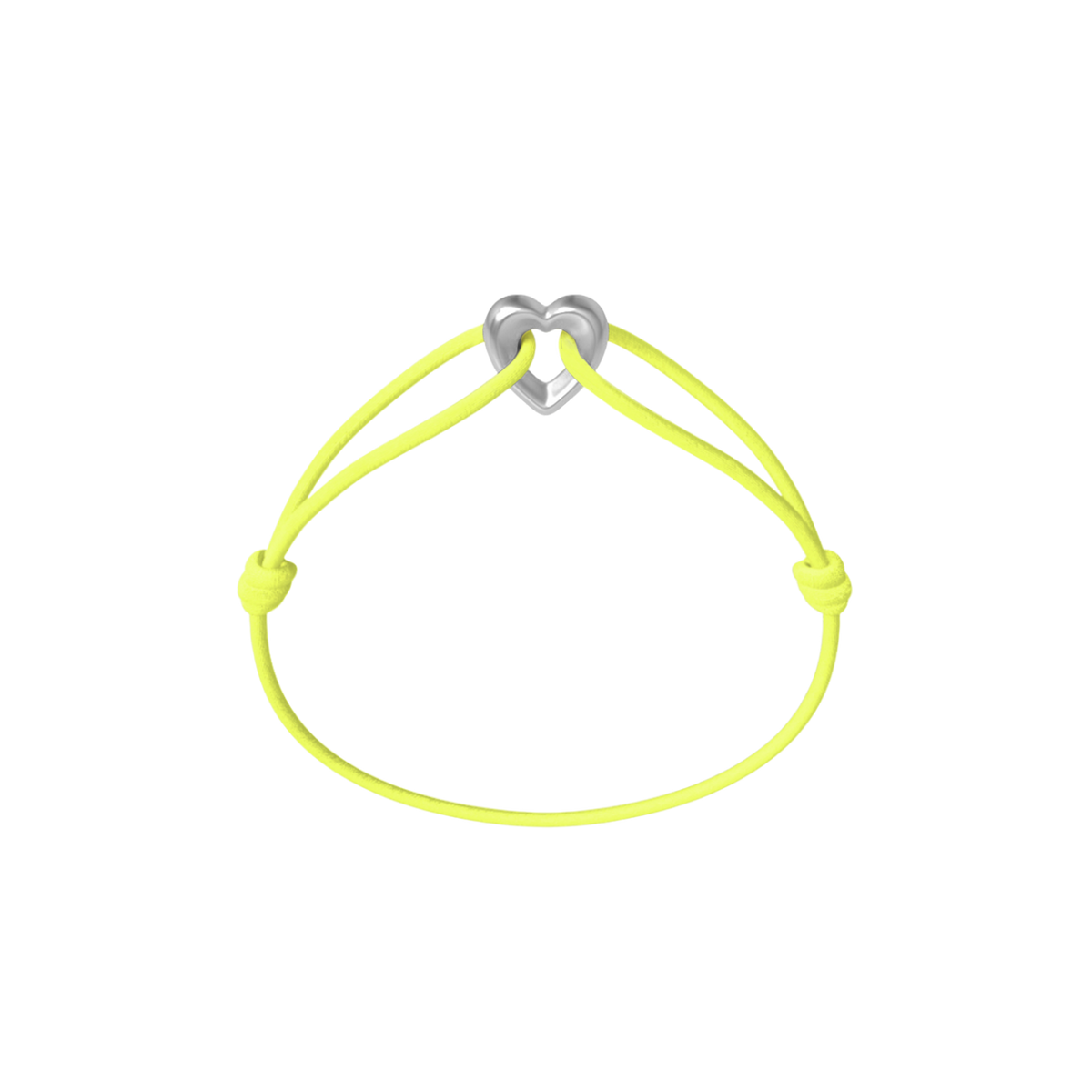 Silver Heart Cord Bracelet