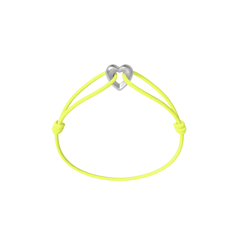 Silver Heart Cord Bracelet