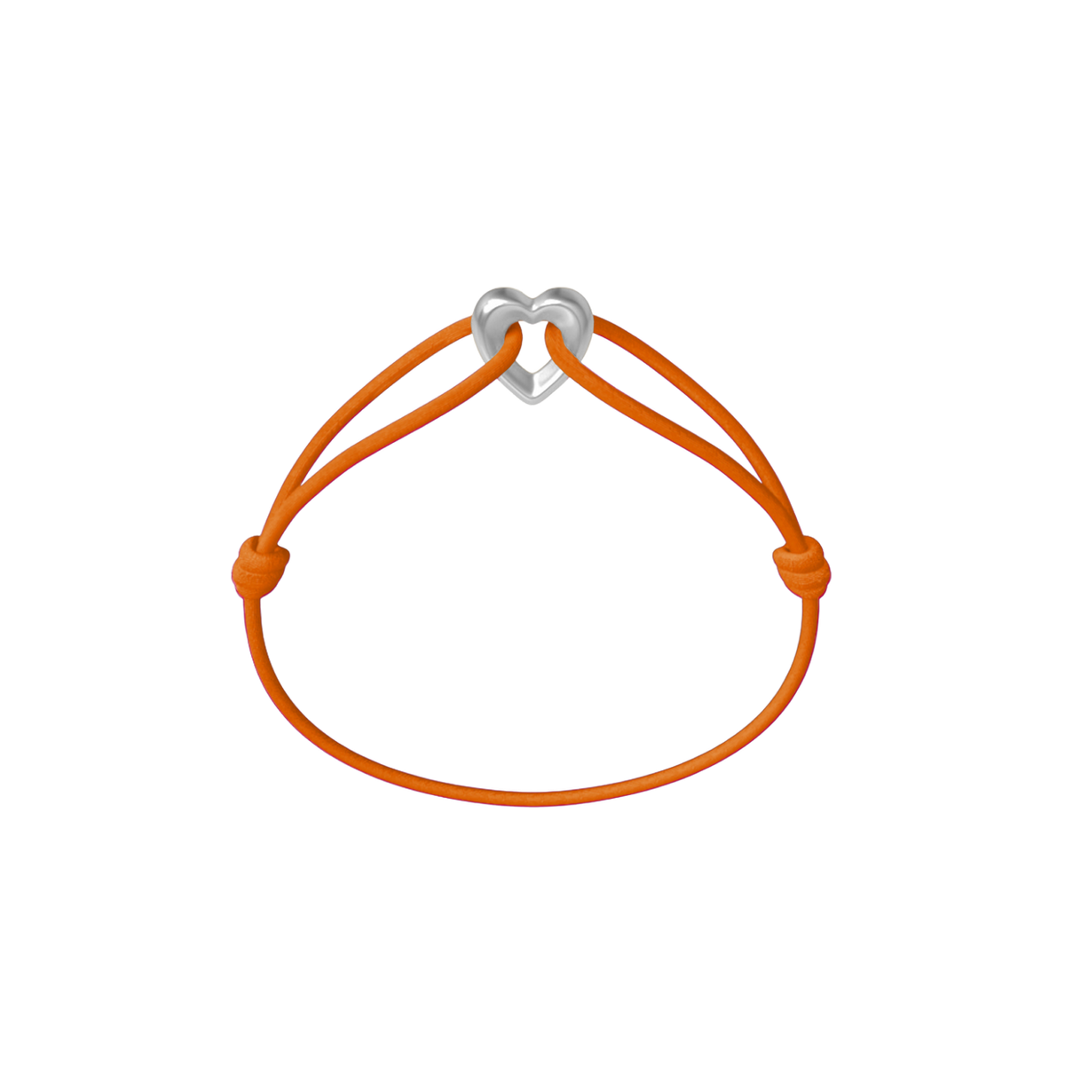 Silver Heart Cord Bracelet
