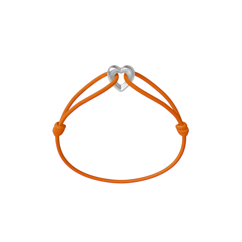 Silver Heart Cord Bracelet