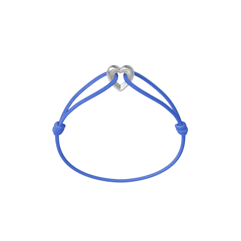 Silver Heart Cord Bracelet